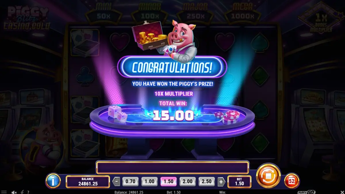 Piggy Blitz Casino Gold slot neon theme